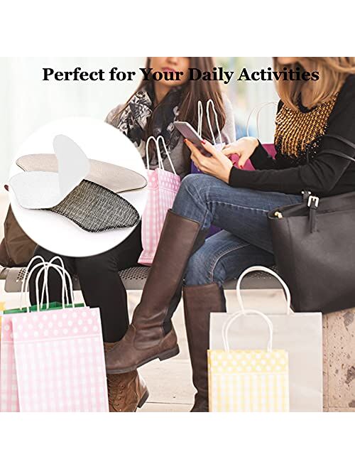 ANHOGEU Heel Grips Liner Inserts (4Pairs),Soft Heel Pads Cushion Insert for Shoes Too Big,Self-Adhesive Heel Protector for Relieve Heel Pain Blister and Calluses,Filler L