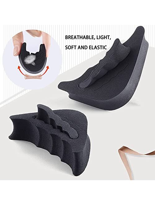 MEIW Ball-of-Foot Cushions,2 Pcs Toe Filler Inserts, Soft Elastic Ventilate Plug, Used for Heels, Loafers, Flat Shoes, Casual Boots, Sports Black