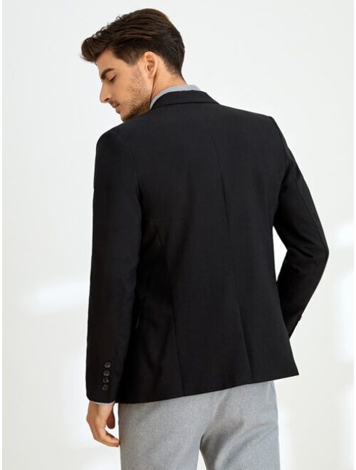 SHEIN Men Patched Single Breasted Blazer