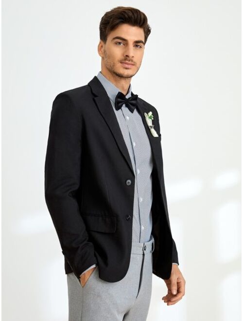 SHEIN Men Patched Single Breasted Blazer