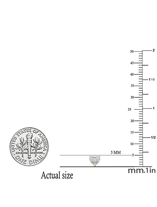 Dazzlingrock Collection 0.15 Carat (ctw) Round White Diamond Ladies Heart Shape Stud Earrings, Available in Metal 10K/14K/18K Gold & 925 Sterling Silver