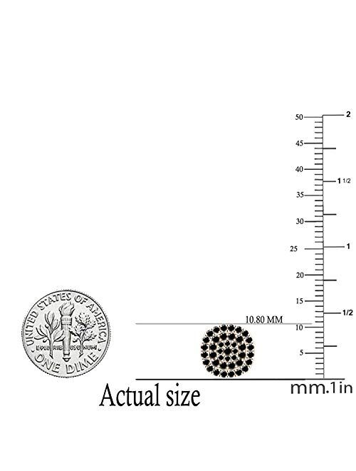 Dazzlingrock Collection 0.95 Carat (ctw) Round Diamond Ladies Double Halo Cluster Screw Back Stud Earrings, Available in 10K/14K/18K Gold & 925 Sterling Silver
