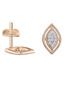 Collection 0.10 Carat (ctw) Round White Diamond Ladies Marquise Shape Stud Earrings 1/10 CT, Available in Metal 10K/14K/18K Gold & 925 Sterling Silver