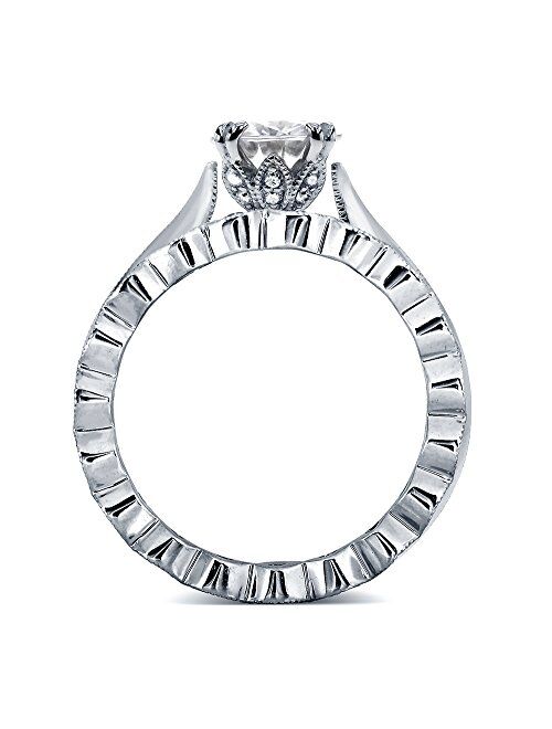 Kobelli Vintage Style Moissanite Bridal Set 1 2/5 CTW 14k White Gold