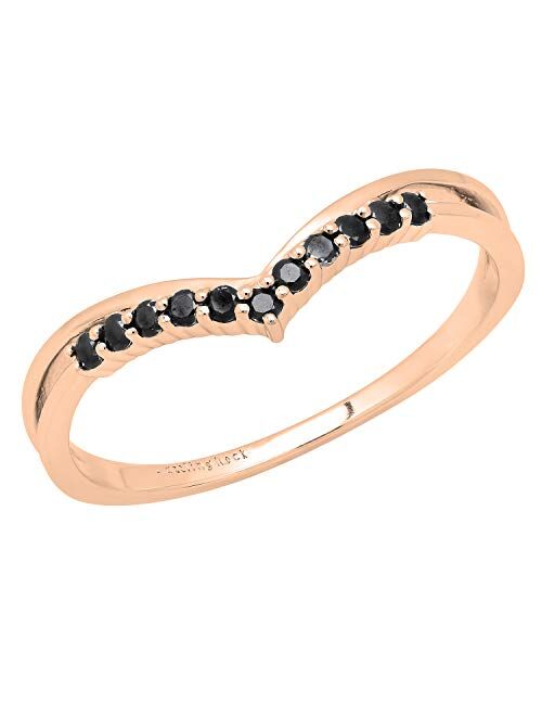 Dazzlingrock Collection Ladies Chevron Wedding Band, Available in Various Round Diamonds, Gemstones & Metal in 10K/14K/18K Gold & 925 Sterling Silver