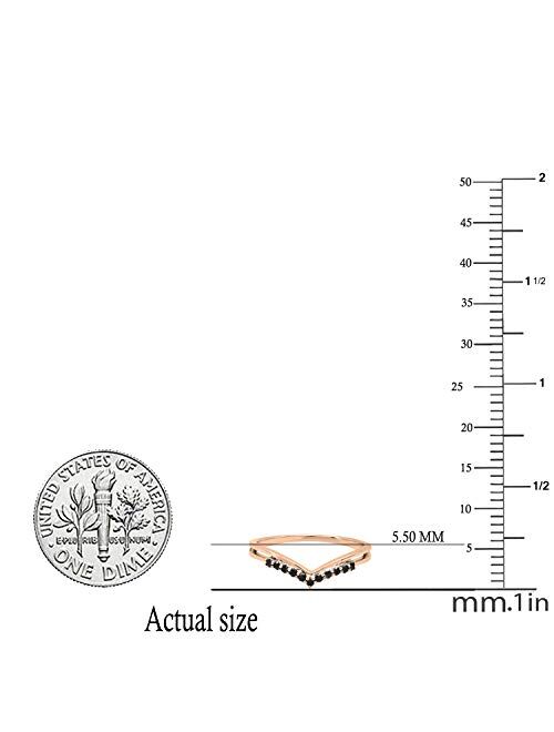Dazzlingrock Collection Ladies Chevron Wedding Band, Available in Various Round Diamonds, Gemstones & Metal in 10K/14K/18K Gold & 925 Sterling Silver