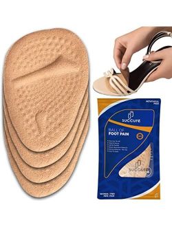 Succure 2 Pair Metatarsal Pads for Women & Men's - Ball of Foot Cushions for Women High Heel - Helps with Pain Instantly - 0.12in Thick Mortons Neuroma Inserts - Soft Foo
