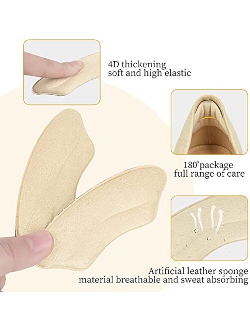 AHPAND Heel Cushion Pads for Women Men, Loose Shoes, Shoes Too Big, Heel Grips Pads Liner, High Heel Inserts to Improve Shoe Fit, Prevent Heel Slip and Blister ( 4 Pairs 