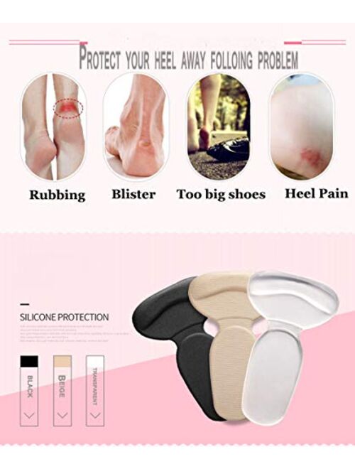 ZBLGO Heel Cushion Pads Grips Heel Pads Inserts Grips,Insoles Liners for Heel Slip,Rubbing,blisters Shoes Too Big (mutipack 3pairs) (mutipack 3pairs)