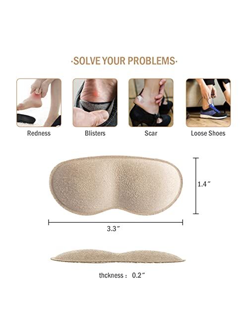 WOBEVB Heel Grips Liner Cushions Inserts for Loose Shoes, Heel Pads Snugs for Shoe Too Big Men Women, Self-Adhesive Heel Cushion Inserts Prevent Heel Slipping, Foot Pain 