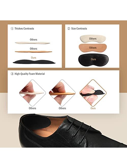 WOBEVB Heel Grips Liner Cushions Inserts for Loose Shoes, Heel Pads Snugs for Shoe Too Big Men Women, Self-Adhesive Heel Cushion Inserts Prevent Heel Slipping, Foot Pain 