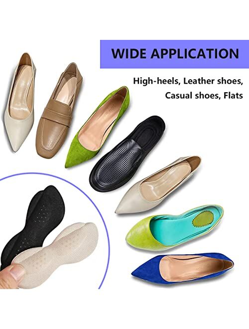 Oudoguzu 4 Pairs Heel Pads for Shoes Too Big, Heel Grips Liner Inserts for Womens or Mens Loose Shoes, Self-Adhesive Heel Cushion Pads Inserts for Back of Heel, Prevent H