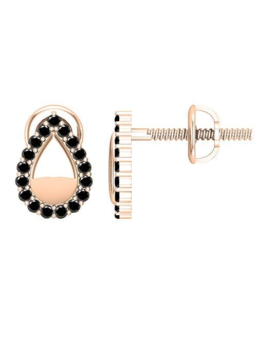 Dazzlingrock Collection Ladies Pear Shape Stud Earrings, Available in Various Round Diamonds, Gemstones & Metal in 10K/14K/18K Gold & 925 Sterling Silver