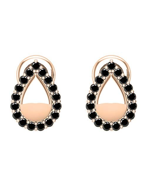 Dazzlingrock Collection Ladies Pear Shape Stud Earrings, Available in Various Round Diamonds, Gemstones & Metal in 10K/14K/18K Gold & 925 Sterling Silver