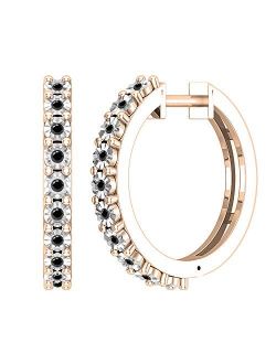 Collection Ladies Huggies Hoop Earrings, Available in Various Round Gemstones & Diamonds Metal in 10K/14K/18K Gold & 925 Sterling Silver