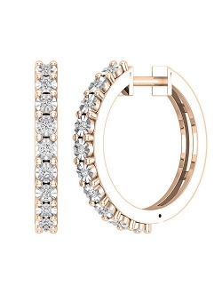 Collection Ladies Huggies Hoop Earrings, Available in Various Round Gemstones & Diamonds Metal in 10K/14K/18K Gold & 925 Sterling Silver