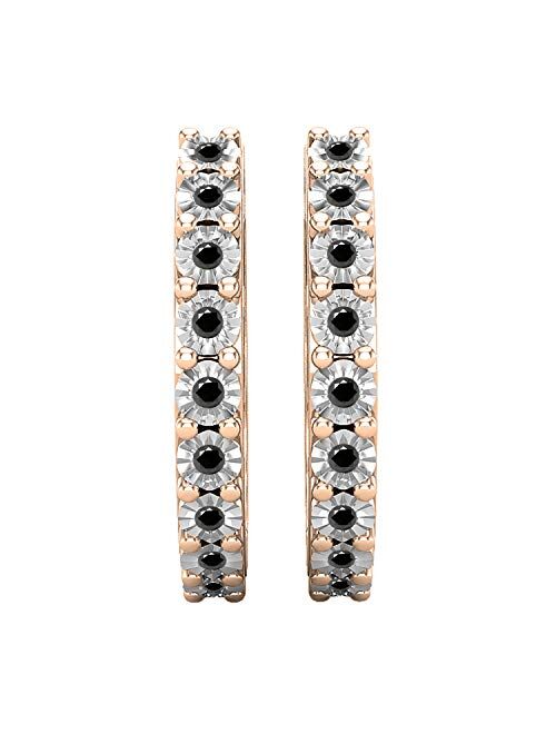 Dazzlingrock Collection Ladies Huggies Hoop Earrings, Available in Various Round Gemstones & Diamonds Metal in 10K/14K/18K Gold & 925 Sterling Silver