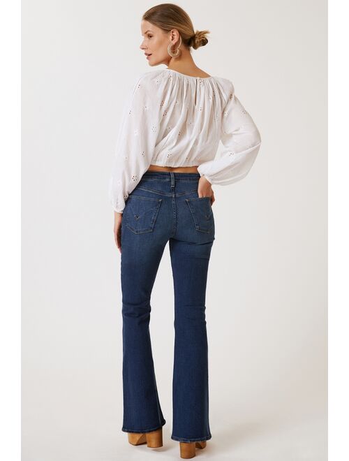 Hudson Petite Holly High-Rise Flare Jeans