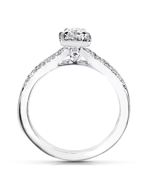 Kobelli Round Diamond Engagement Ring 1/3 carat (ctw) in 14k White Gold