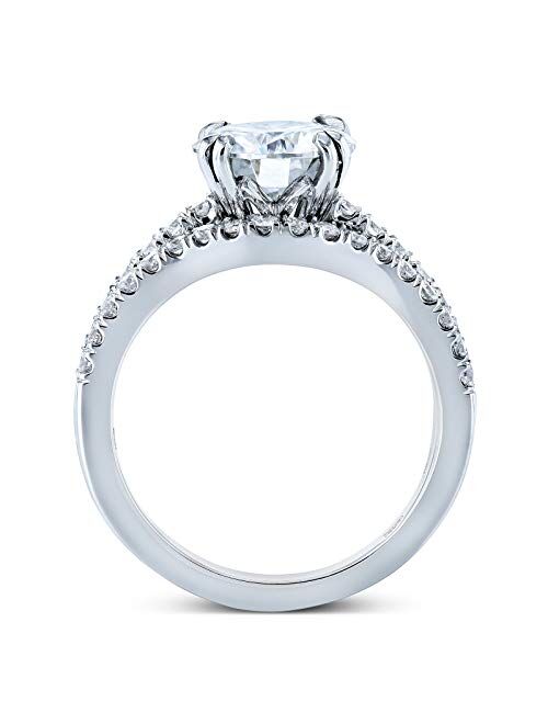 Kobelli Moissanite and Lab Grown Diamond 3pc Bridal Rings Set 2 1/2 CTW 14k White Gold (GH/VS, DEF/VS)