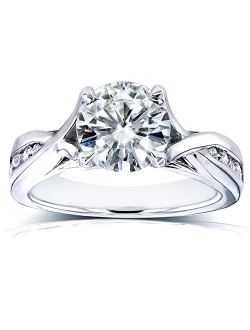 Forever One (D-F) Moissanite Twist Engagement Ring 1 1/5 CTW in 14k White Gold