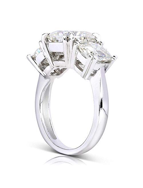 Kobelli Cushion-cut Moissanite Three-Stone Engagement Ring 5 CTW 14k White or Yellow Gold