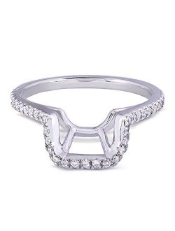 Round Diamond Shadow Band 1/5 Carat (ctw) in 14k White Gold