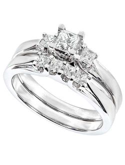Diamond Wedding Set 1/2 carat (ctw) in 14K White or Yellow Gold