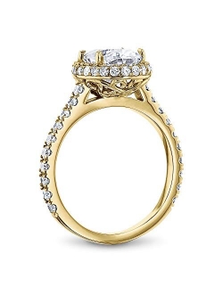 Oval Moissanite Drop Halo Ring