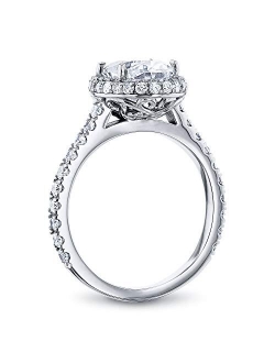 Oval Moissanite Drop Halo Ring