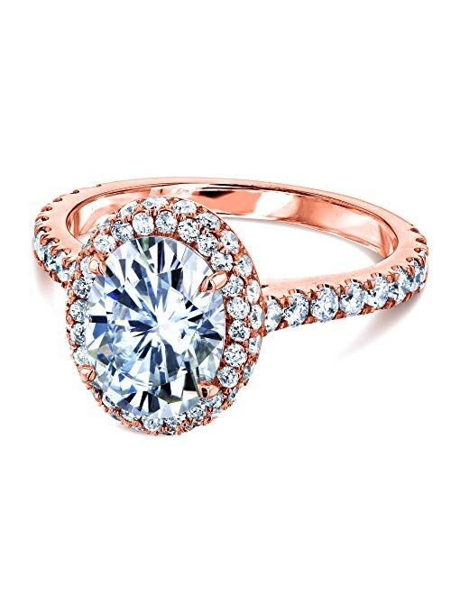 Kobelli Oval Moissanite Drop Halo Ring