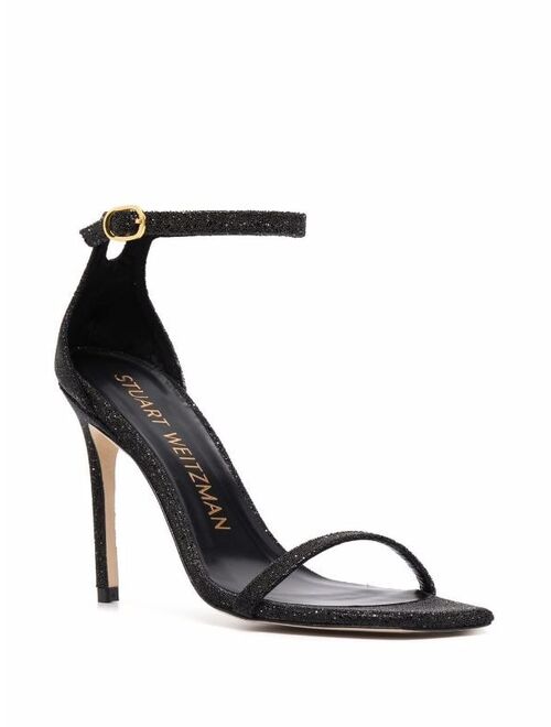 Stuart Weitzman Nudist Curve glitter 110mm sandals