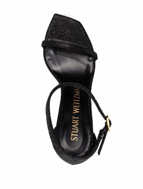 Stuart Weitzman Nudist Curve glitter 110mm sandals