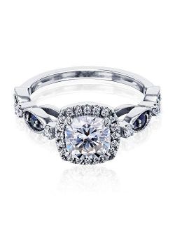 Moissanite with Halo Eyelet Engagement Ring (GH/VS)