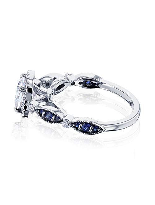 Kobelli Moissanite with Halo Eyelet Engagement Ring (GH/VS)