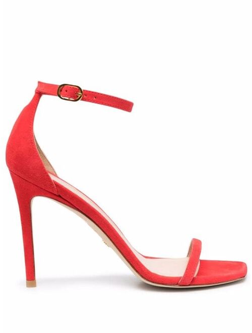 Stuart Weitzman Nudist Curve 100 suede sandals