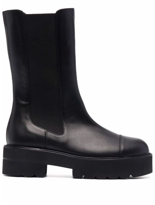 Stuart Weitzman leather elastic-panel boots