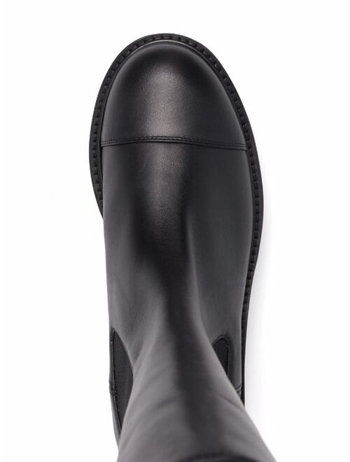 Stuart Weitzman leather elastic-panel boots