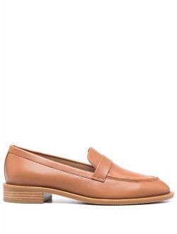 almond-toe leather loafers