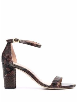 Nearlynude 90mm snakeskin-effect sandals