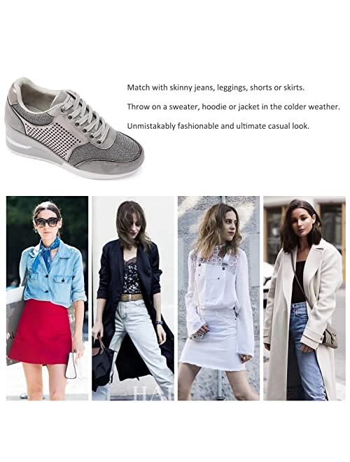 Viscozzy High Heel Wedge Sneakers for Women