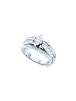 Collection 1 Carat Diamond 1/3 Carat Marquise Center Bridal Ring