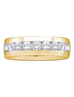 Collection 14k Yellow Gold Mens Round Diamond Channel-set Wedding Anniversary Band 1.00 ctw