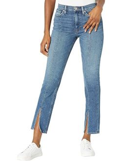Jeans Barbara High-Waisted Straight Ankle Spliced Hem in All Night