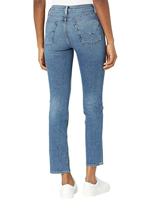 Hudson Jeans Barbara High-Waisted Straight Ankle Spliced Hem in All Night