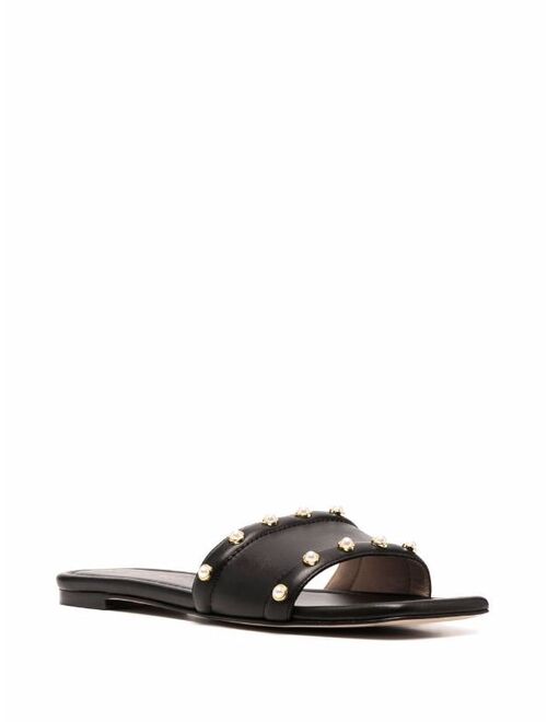 Stuart Weitzman Pearl stud-embellished slides