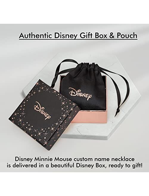 Disney Minnie Mouse Custom Name Necklace - 14k Gold Plated and Sterling Silver Name Necklace Personalized (Choose style, type font, color), Minnie Customized Jewelry