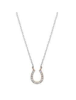 Collection 0.13 Carat (ctw) 10K Gold Round Lab Grown Diamond Ladies Horseshoe Pendant