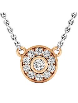 Collection 0.25 Carat (cttw) Round Lab Grown Diamond Ladies Pendant 1/4 CT (Silver Chain Included), Gold