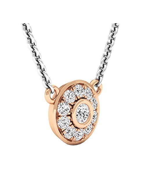 Dazzlingrock Collection 0.25 Carat (cttw) Round Lab Grown Diamond Ladies Pendant 1/4 CT (Silver Chain Included), Gold